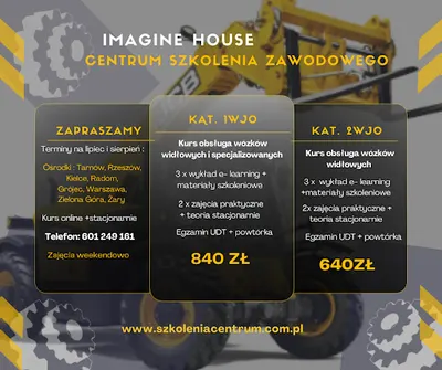 Imagine House Centrum Szkolenia Zawodowego - Kurs na wózki widłowe, suwnice, wózki specjalizowane, żurawie Kielce
